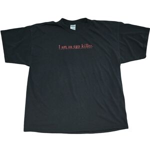 Y2K  Iron Cross Monster Muscle I Am An Ego Killer Men's XXL Grunge Biker Shirt